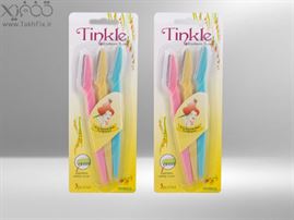 پکیج 3تایی تیغ ابرو Tinkle طراحی و مدل دادن دقیق ابرو هادارای محافظ استیل روی تیغه