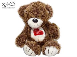 عروسک پلیشی خرس شکم قلبی قهوه ای Teddy Bear Museum Brown