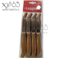 بسته 12 عددی چاقوی میوه خوری TROPIC،با دسته طرح چوب ، تیز و با کیفیت