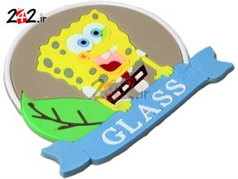 زیر لیوانی سیلیکونی با طرح باب اسفنجی | sponge-bob glass 