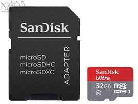 کارت حافظه ی میکرو SD سن دیسک SanDisk Ultra کلاس 10 در ظرفیت 32 گیگابایت به همراه خشاب