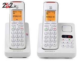 تلفن بیسیم  موتورولا MOTOROLA CD212 با دو گوشی بیسیم و منشی تلفنی، دارای نور پس زمینه  قاب